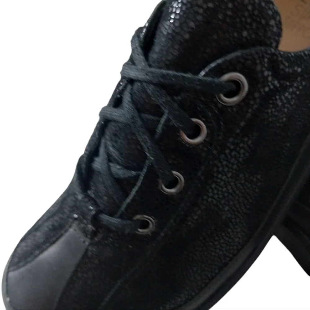 Womens Ziera Alley Black Stingray Shiny Leather Comfort Shoes Size‎ 9½ Old Money